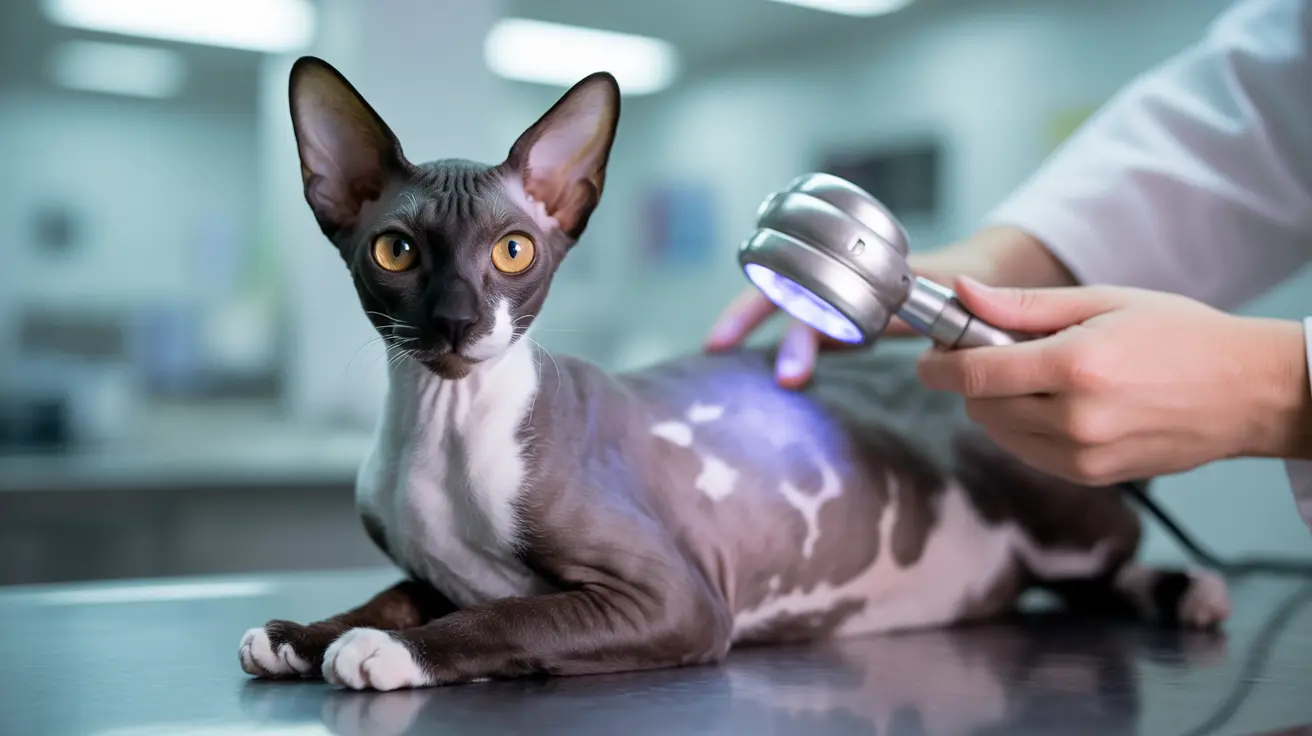 sphynx cat veterinary examination fungal infection 87654