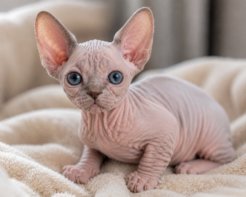 TICA Sphynx breeder with healthy Sphynx kitten